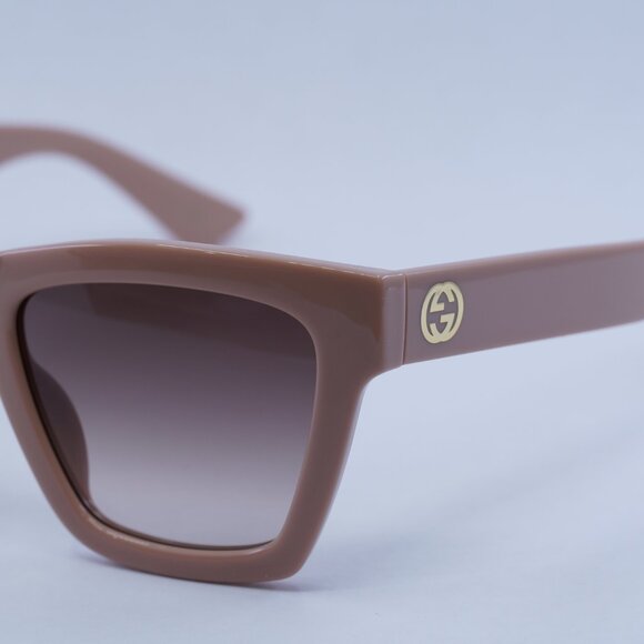 Gucci GG1714S 005 Sunglasses Cloud Rose Square Frame, Brown Gradient Lenses main image 5